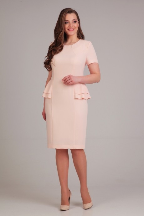 Платье Асолия 2354 персик (короткий рукав) размер 48-52 #1