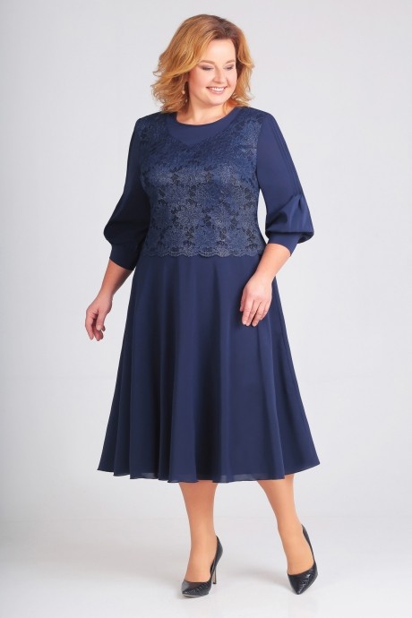 Вечернее платье Асолия 2383 темно-синий размер 54-58 #1