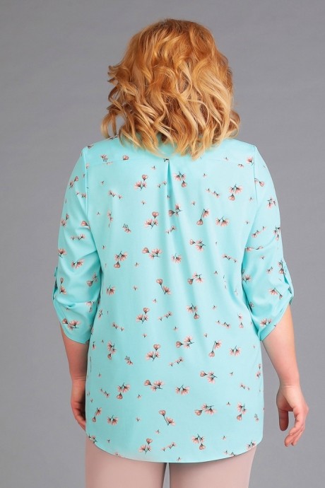 Блузка, туника, рубашка Асолия 4018 голубой в цветы размер 54-58 #3