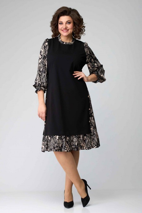 Платье Асолия 2609 черный/бежевый размер 50-54 #1