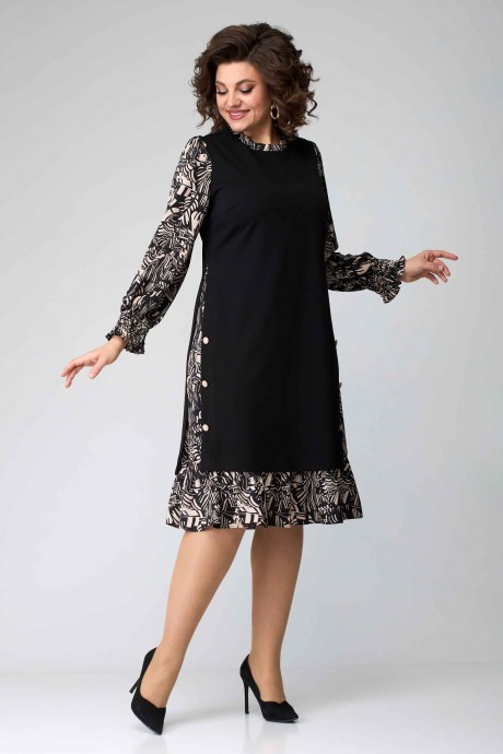 Платье Асолия 2609 черный/бежевый размер 50-54 #2