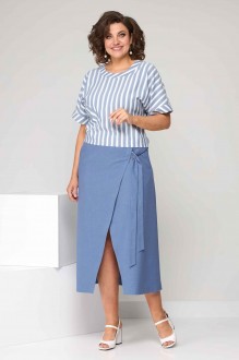Костюм/комплект Асолия 1381 белый, деним #1