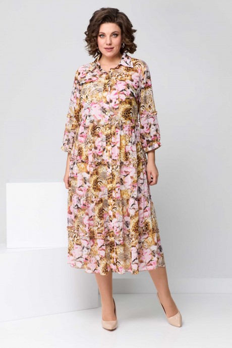 Платье Асолия 2664 бежево-розовый размер 52-56 #2