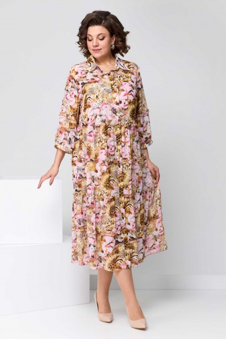 Платье Асолия 2664 бежево-розовый размер 52-56 #3