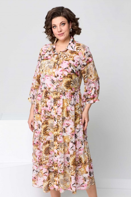 Платье Асолия 2664 бежево-розовый размер 52-56 #4