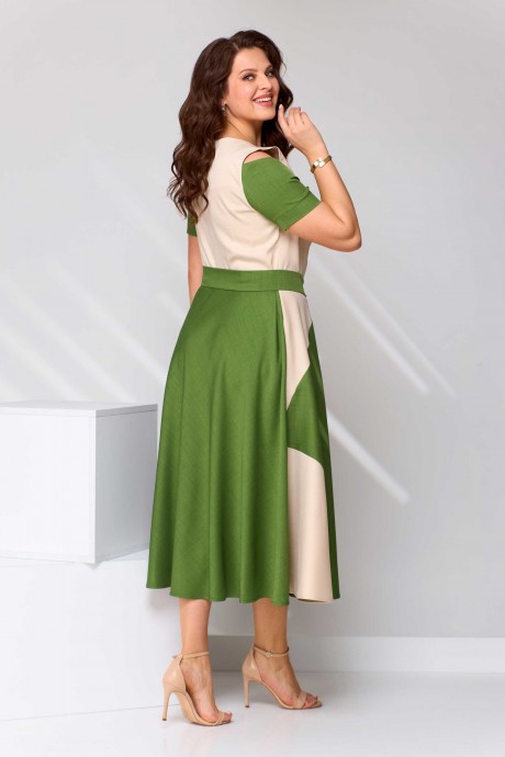 Платье Асолия 2681 бежево-зеленый размер 48-52 #10