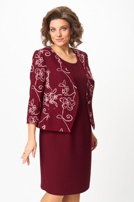 Костюм Zlata 4460 цветы, бордовый размер 50-56 #2