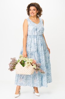 Платье Zlata 4456 голубой, молочный