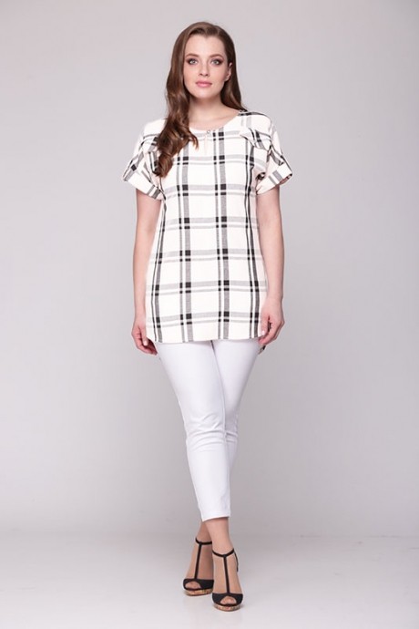 Блузка, туника, рубашка Ладис Лайн 843 белый размер 48-56 #1