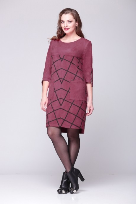 Платье Ладис Лайн 741 /1 бордовый размер 48-56 #1