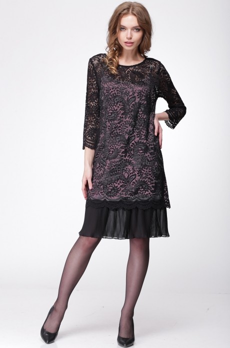 Вечернее платье Ладис Лайн 886 черный/розовый размер 44-50 #2