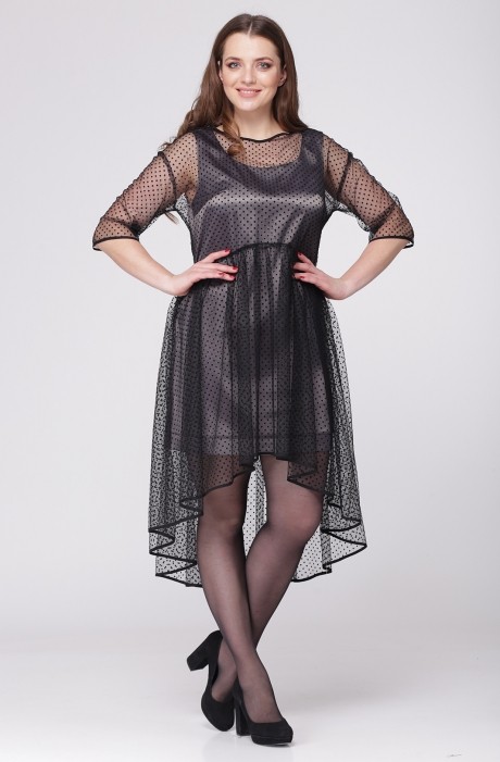 Вечернее платье Ладис Лайн 897 черный/серый размер 46-50 #3