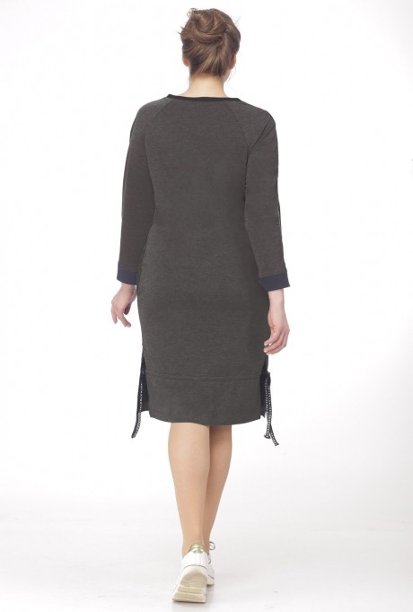 Платье Ладис Лайн 906 серый+чёрный размер 50-54 #2