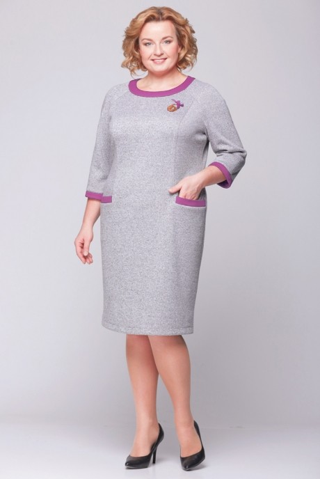 Платье Ладис Лайн 785 серый/розовый размер 52-56 #1
