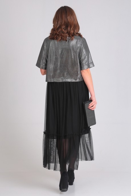Вечернее платье Ладис Лайн 1033 серебристо-черный размер 52-56 #4