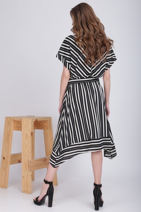 Платье Ладис Лайн 1060 черно-белая полоска размер 46-50 #4