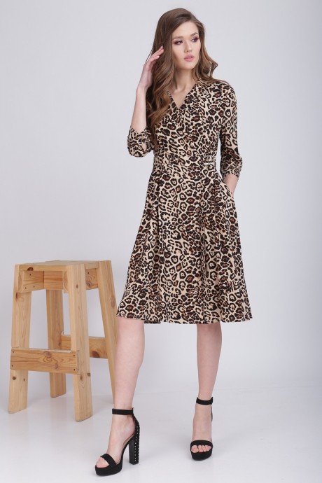 Платье Ладис Лайн 1062 леопард размер 44-48 #1