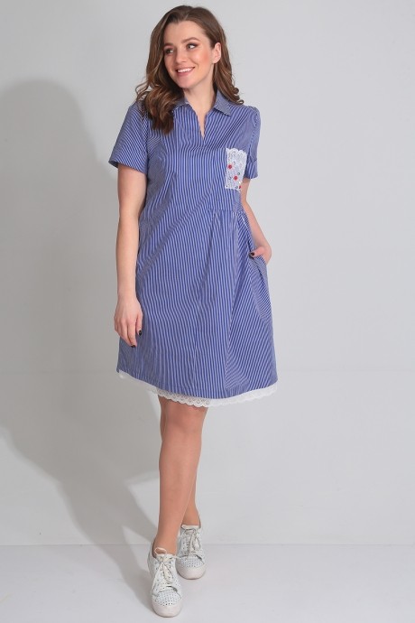 Платье Ладис Лайн 1077 голубой размер 50-54 #3
