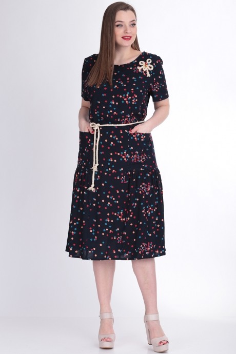 Платье Ладис Лайн 1083 цветные горохи размер 52-56 #2