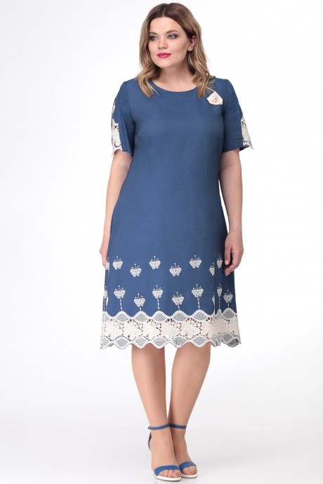 Платье Ладис Лайн 1087 темно-голубой размер 50-58 #1