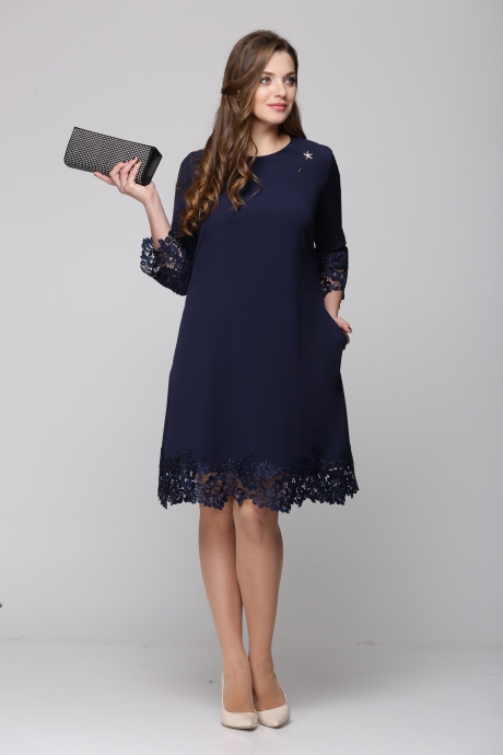 Вечернее платье Ладис Лайн 1165 темно-синий размер 52-56 #1