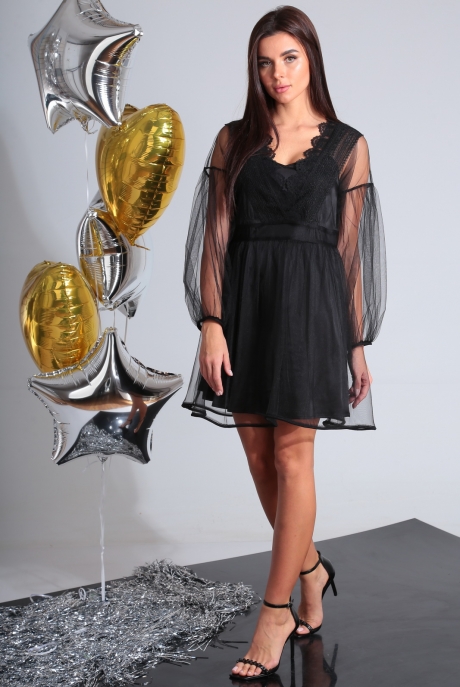 Вечернее платье Ладис Лайн 1169 черный размер 44-48 #3