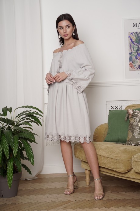 Платье Ладис Лайн 1348 серый размер 44-54 #5