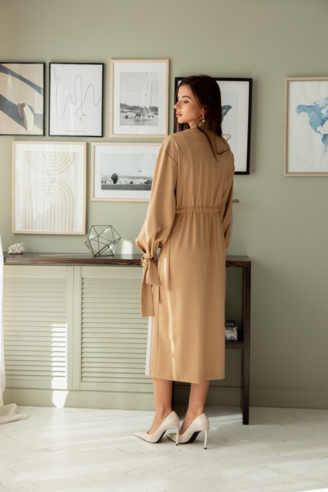 Платье Ладис Лайн 1390 бежевый + серый размер 44-54 #4