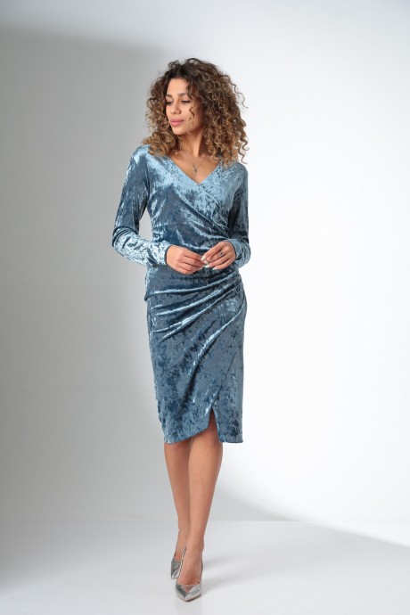 Вечернее платье Ладис Лайн В139 голубой размер 44-54 #3
