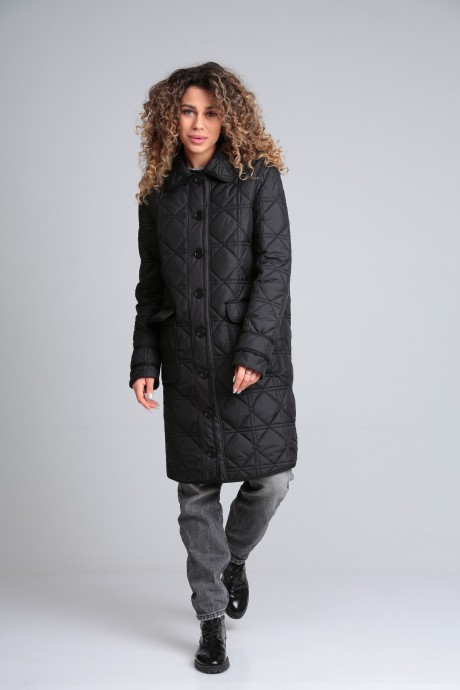 Пальто Ладис Лайн В148 черный размер 44-50 #2