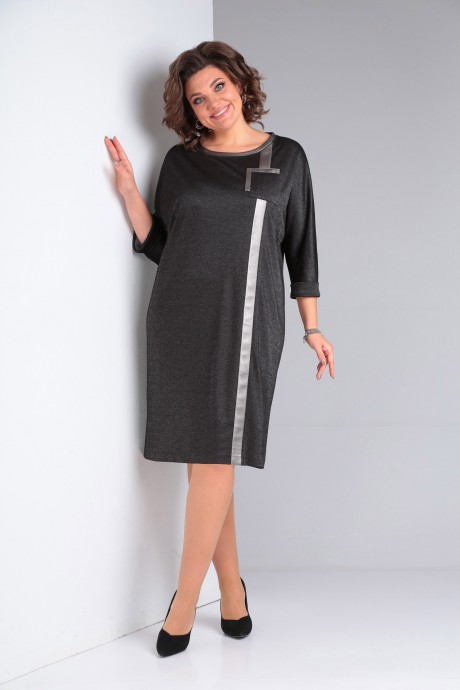 Платье Ладис Лайн 1477 мерцающий графит размер 50-58 #1