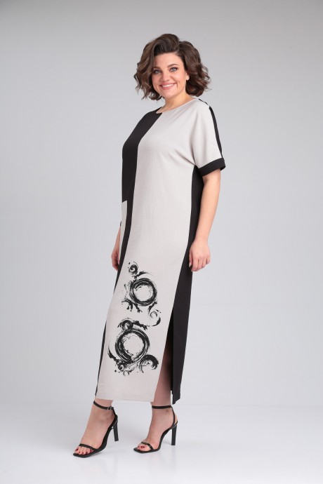 Платье Ладис Лайн 1494 натуральный, черный размер 50-60 #4