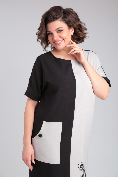 Платье Ладис Лайн 1494 натуральный, черный размер 50-60 #5