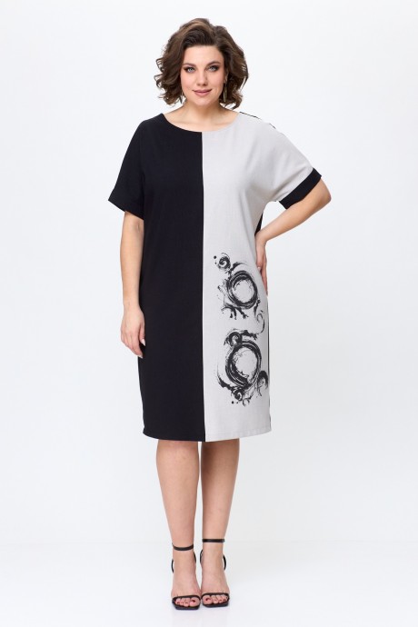 Платье Ладис Лайн 1495 натуральный, черный размер 50-60 #2