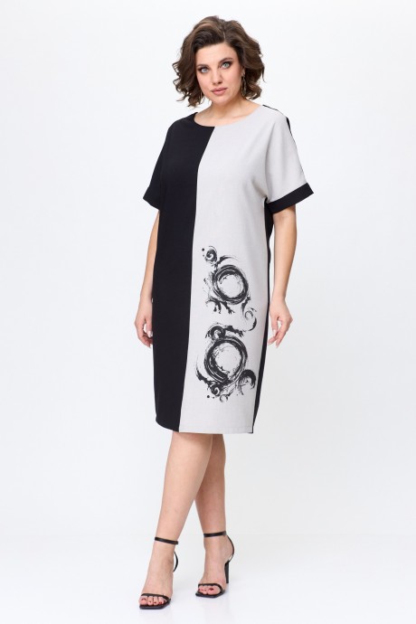 Платье Ладис Лайн 1495 натуральный, черный размер 50-60 #3