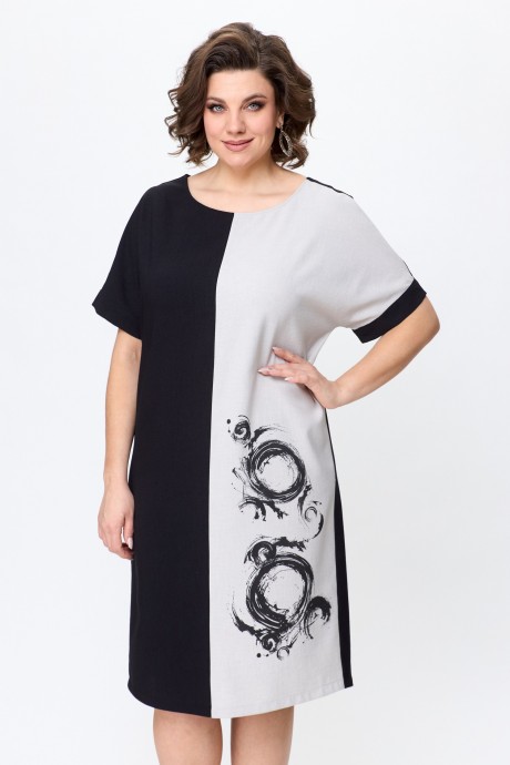 Платье Ладис Лайн 1495 натуральный, черный размер 50-60 #6