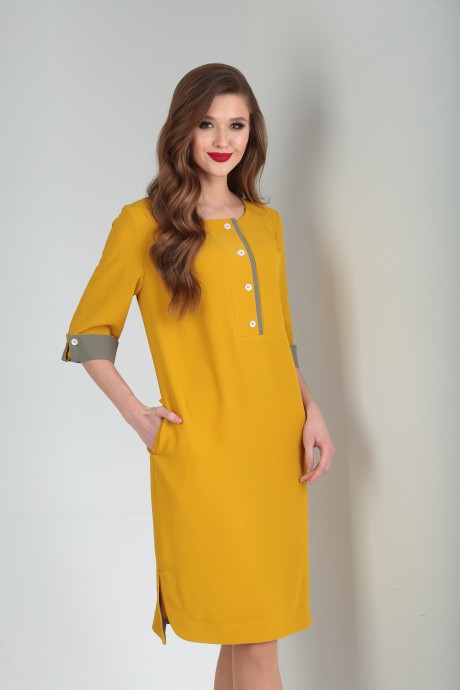 Платье TVIN 8095 горчица размер 46-50 #3