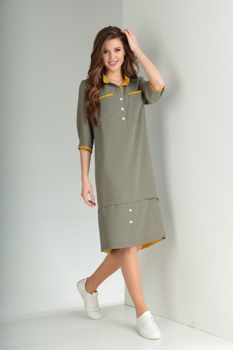 Платье TVIN 8096 пыльно-зеленый размер 46-54 #1