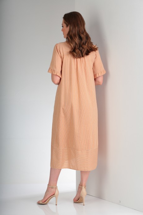 Платье TVIN 8102 полоска на беже размер 52-56 #5