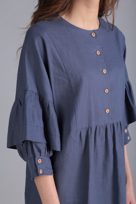 Платье TVIN 8111 голубой лён размер 44-54 #3