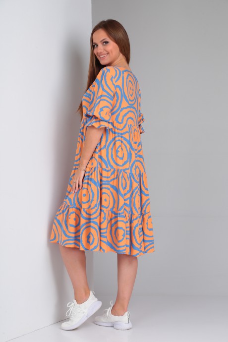 Платье TVIN 7632 оранжевый, синий размер 44-50 #6