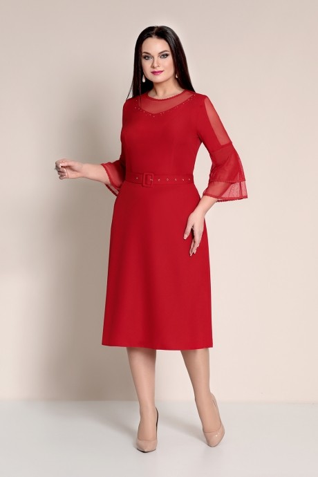 Вечернее платье Ольга Стиль С460 красный размер 46-50 #1