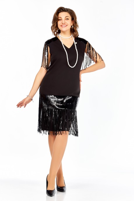 Вечернее платье Ольга Стиль С977 черный размер 48-52 #3