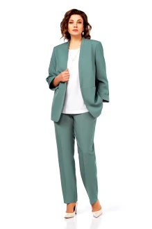 Брючный костюм Ольга Стиль С1000 тройка мятный