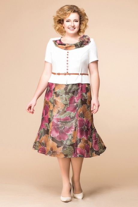 Платье Romanovich Style 1-1013 беж/коричневый размер 54-62 #1