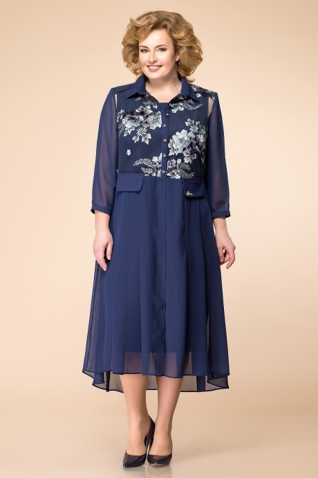 Вечернее платье Romanovich Style 3-1490 синее кружево размер 56-60 #1