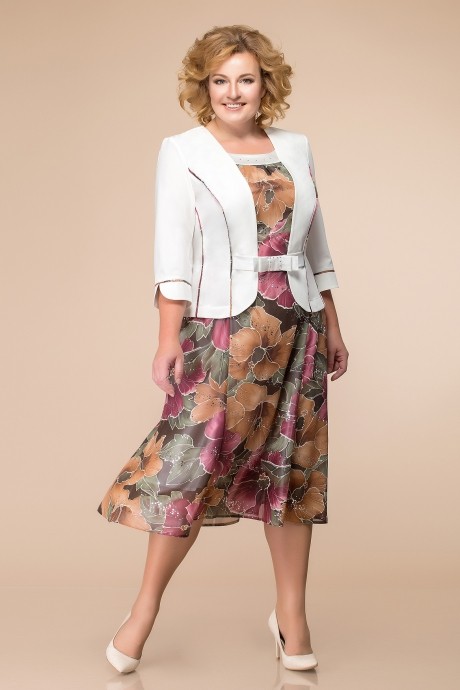 Вечернее платье Romanovich Style 1-886 коричневые цветы размер 54-62 #1
