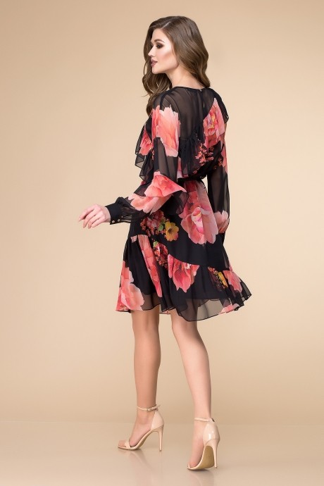 Платье Romanovich Style 1-1756 чёрный/коралл размер 46-50 #2
