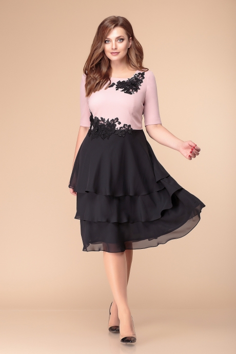 Вечернее платье Romanovich Style 1-1881 пудра/чёрный размер 50-54 #1