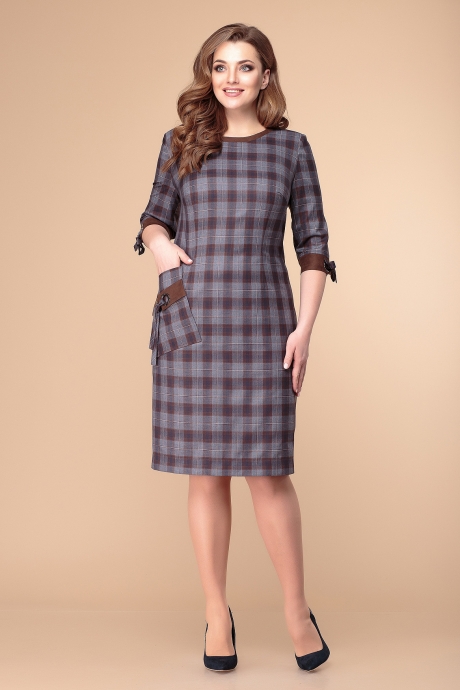 Платье Romanovich Style 1-1944 коричнево-серые тона размер 52-56 #1